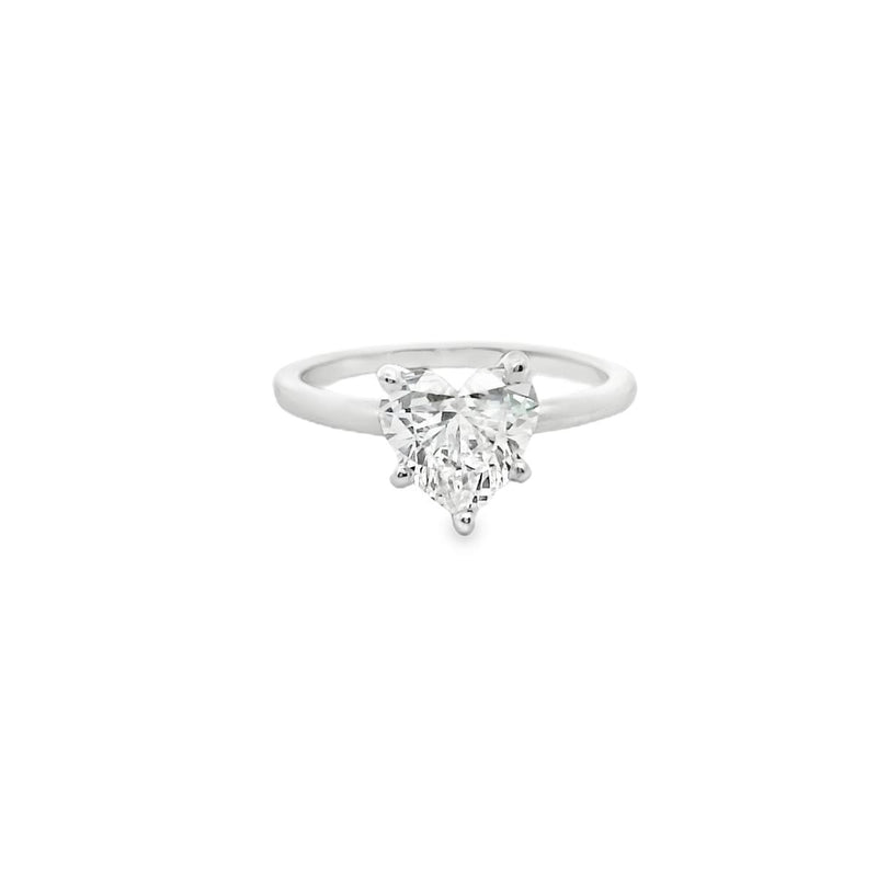 10CT WHITE GOLD HEART DIAMOND SOLITAIRE RING