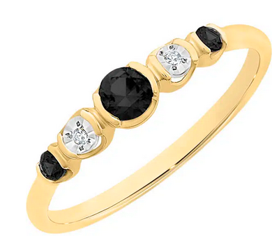 9CT YELLOW GOLD SAPPHIRE & DIAMOND RING