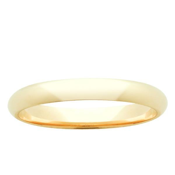 9CT YELLOW GOLD HALF ROUND WEDDING BAND - SIZE N