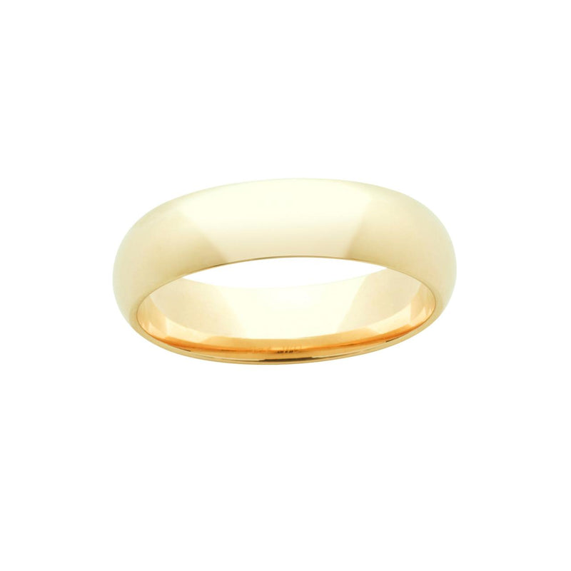 9CT YELLOW GOLD HALF ROUND WEDDING BAND - SIZE T