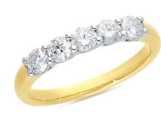 9CT YELLOW & WHITE GOLD DIAMOND ETERNITY RING