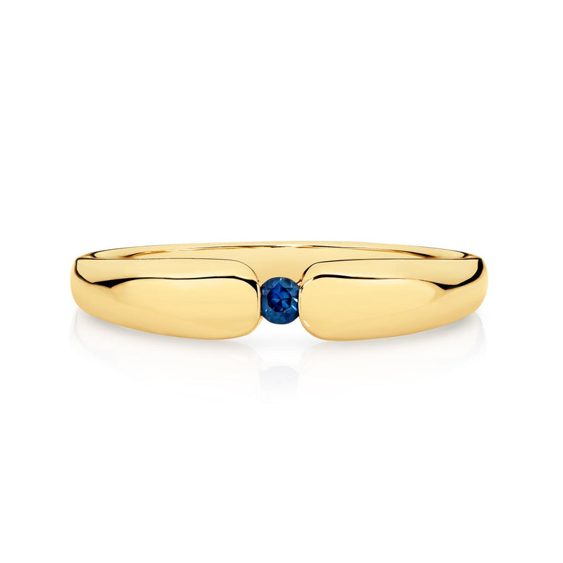 9CT YELLOW GOLD SAPPHIRE RING
