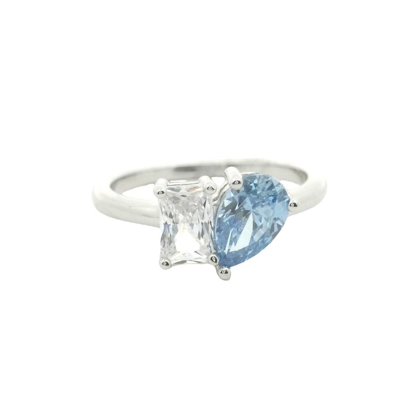 STERLING SILVER CUBIC ZIRCONIA SET RING