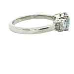 14CT WHITE GOLD BLUE & WHITE DIAMOND TRILOGY RING