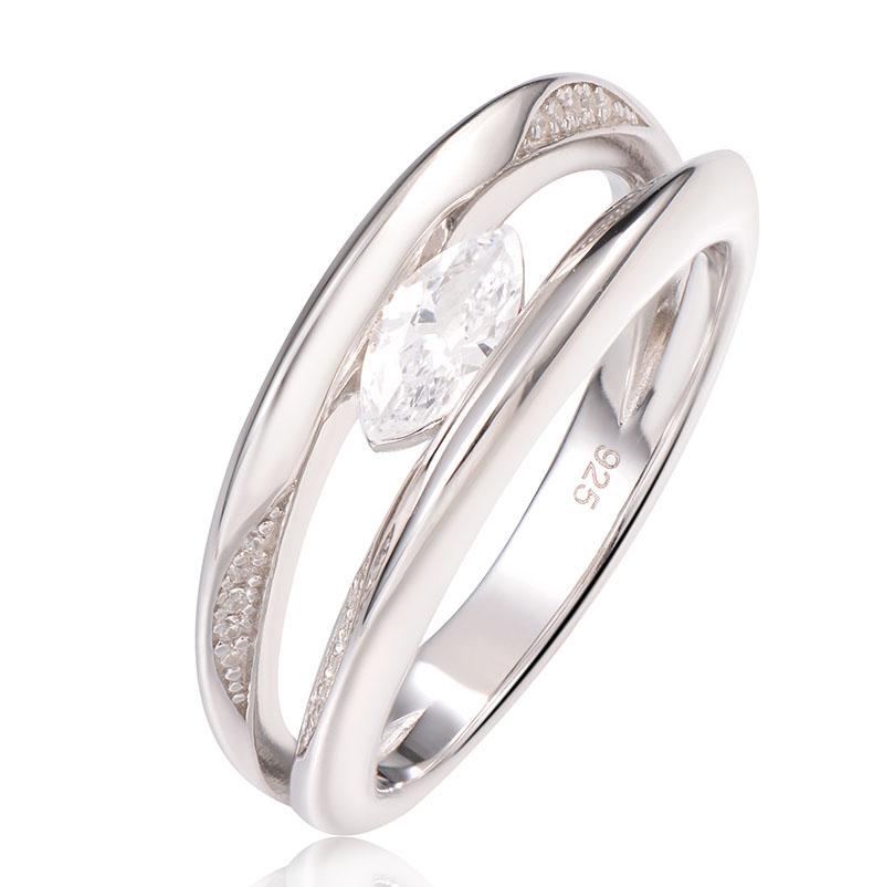 STERLING SILVER CUBIC ZIRCONIA SET RING