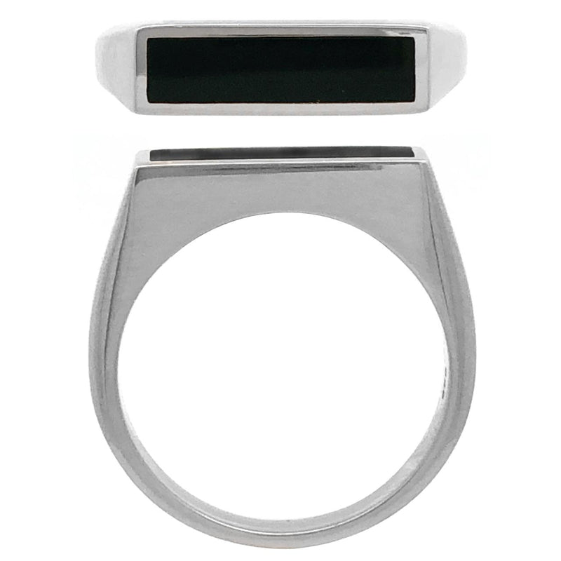 STERLING SILVER AND BLACK ONYX RING