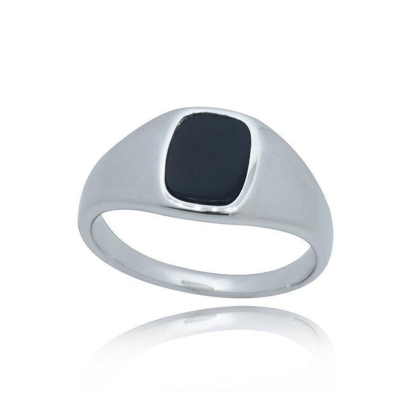 STERLING SILVER ONYX SET RING