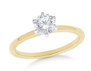 9CT YELLOW/WHITE GOLD .50CT DIAMOND RING