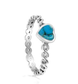 STERLING SILVER TURQUOISE HEART RING