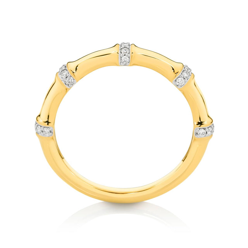 9CT YELLOW GOLD DIAMOND DRESS RING
