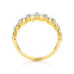 9CT YELLOW GOLD DIAMOND SET DRESS RING