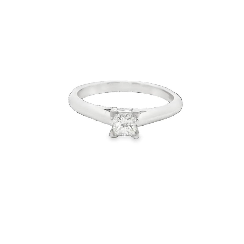 18CT WHITE GOLD PRINCESS CUT DIAMOND SOLITAIRE RING