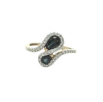 9CT YELLOW GOLD SAPPHIRE & DIAMOND RING