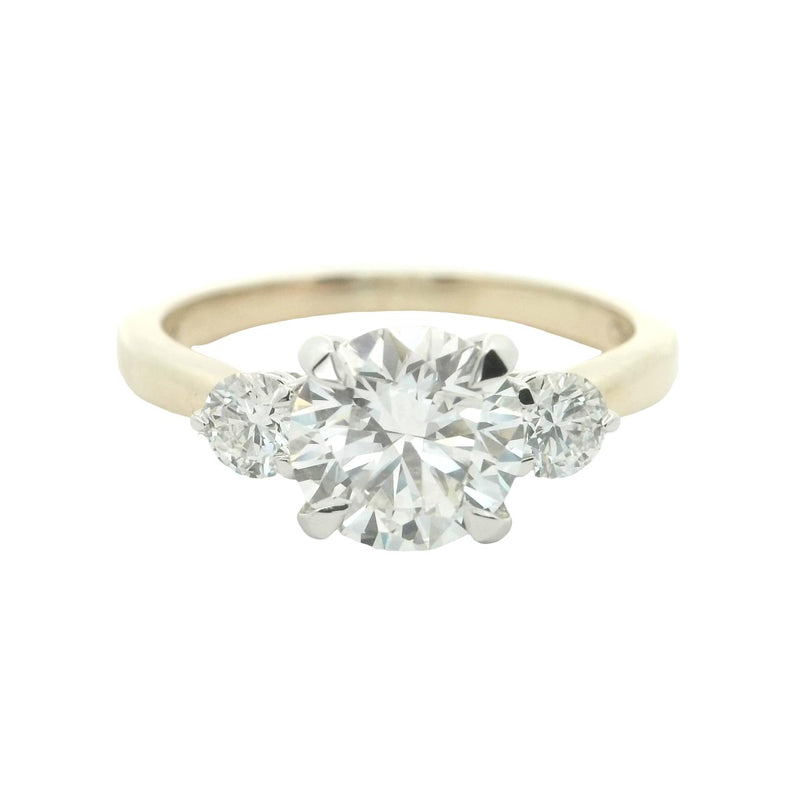 14CT YELLOW/WHITE GOLD TRILOGY ENGAGEMENT RING