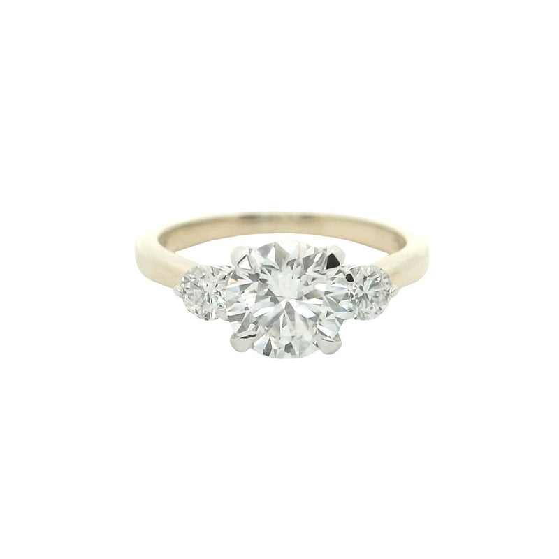 14CT YELLOW/WHITE GOLD TRILOGY ENGAGEMENT RING