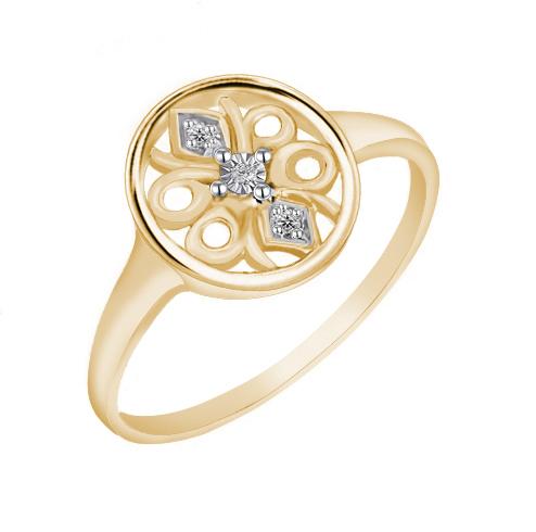9CT YELLOW GOLD DIAMOND DRESS RING