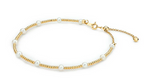 STERLING SILVER GOLD PLATED FRESHWATER PEARL BRACELET