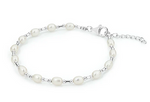STERLING SILVER FRESHWATER PEARL BRACELET.