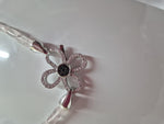 STERLING SILVER PEARL AND GEMSTONE NECKLACE