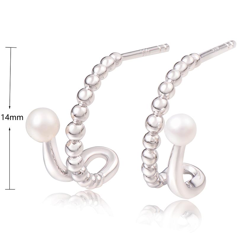 STERLING SILVER FRESHWATER PEARL SET STUD EARRINGS