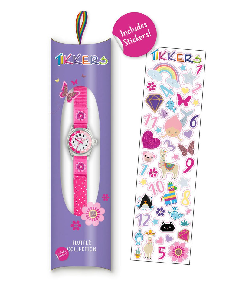 TIKKERS - PINK FLOWER TIME TEACHER WATCH