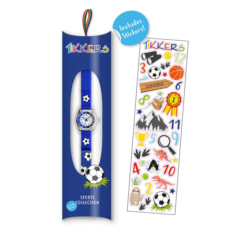 TIKKERS - BLUE SOCCER TIME TEACHER WATCH