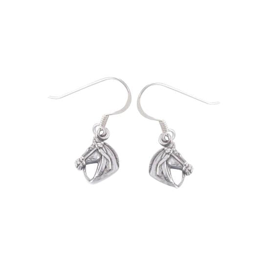 SS HORSE HEAD DANGLE EARRINGS