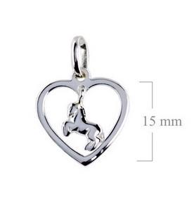 SS HORSE IN HEART PENDANT
