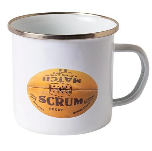 Vintage Rugby Union Football Enamel Mug