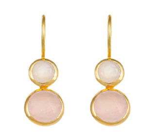 SS ROSE QUARTZ EARRING