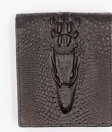 MENS CROC WALLET - BROWN