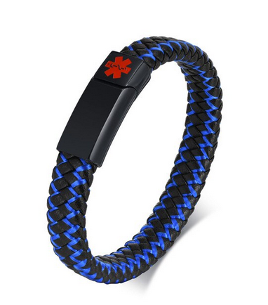 BLUE BRAIDED MEDI ALERT BRACELET