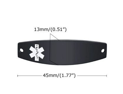 S STEEL BLK  MEDI ALERT PLATE