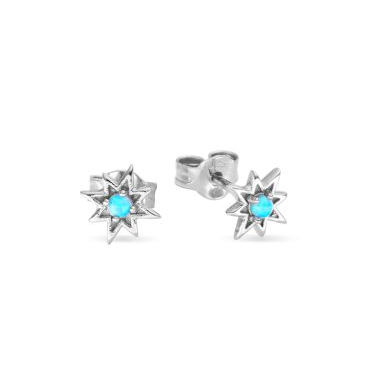 SS STAR STUD EARRINGS WITH OPALITE STONE