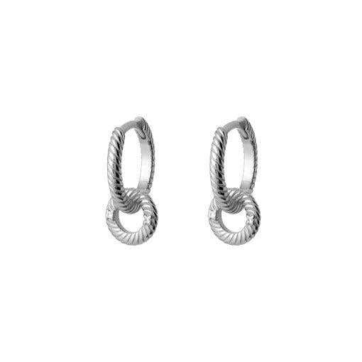 SS HOOP EARRINGS WITH REMOVEABLE TWIST