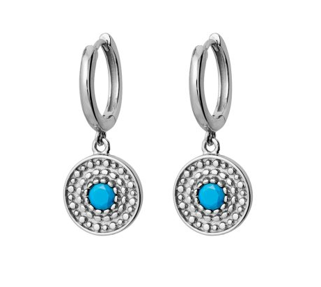SS PATTERNED EARRINGS WITH TQ DROP