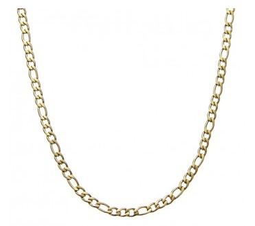 S STEEL GOLD PLATED FIGARO LINK CHAIN