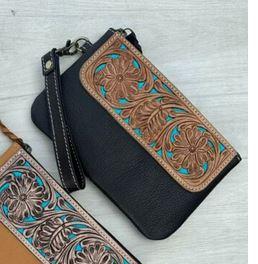 BROWN TURQUOISE SMALL CLUTCH