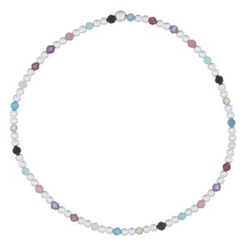 STERLING SILVER MIXED STONE BRACELET