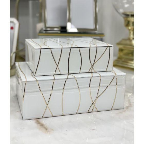 WHITE & GOLD JEWELLERY BOX