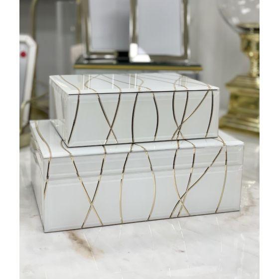 WHITE & GOLD JEWELLERY BOX