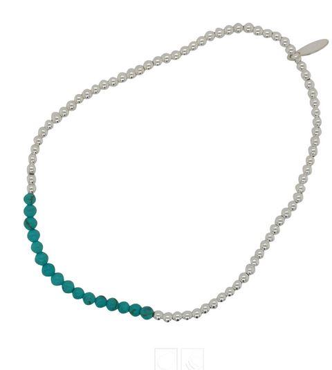 SILVER AND TURQUOISE BRACELET