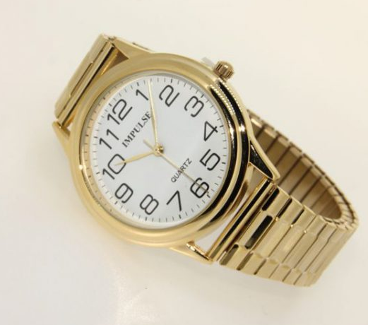 GOLD STRETCH BAND WATCH