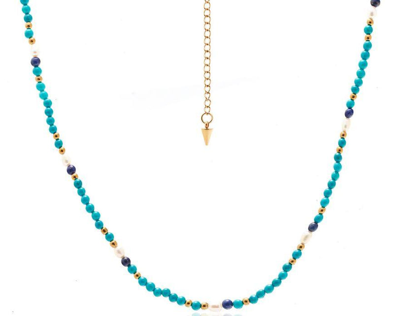 TURQUOIS AND PEARL NECLACE