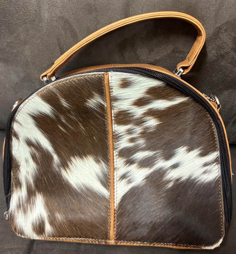 Jersey Hairon and Tan Leather Bag