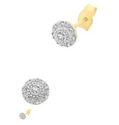 9CT YG / WG DIA EARRINGS