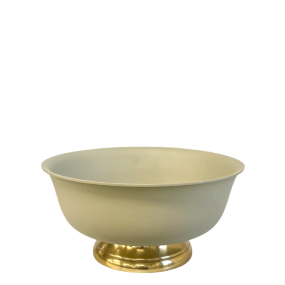 CREAM BOWL WITH GOLD BASE