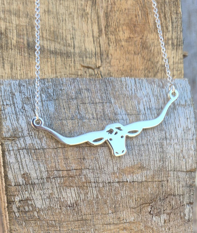 SS LONGHORN NECKLACE