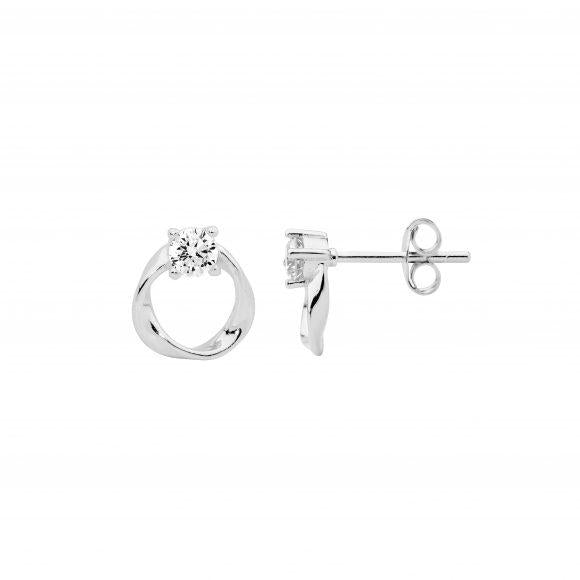 SS CIRCLE TWIST EARRINGS