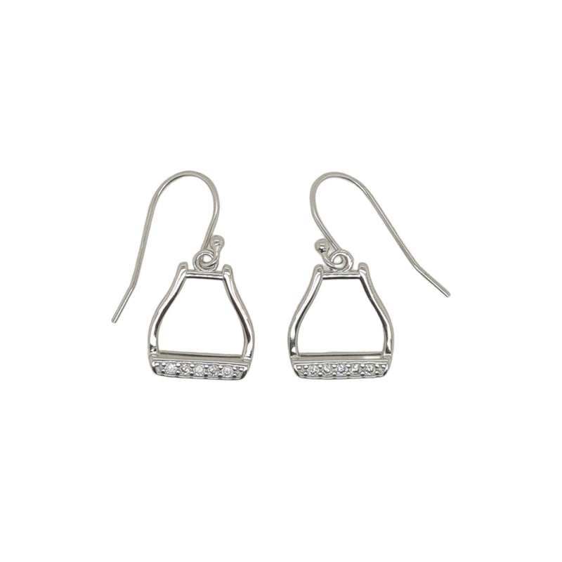 SS CZ STIRRUP IRON EARRINGS